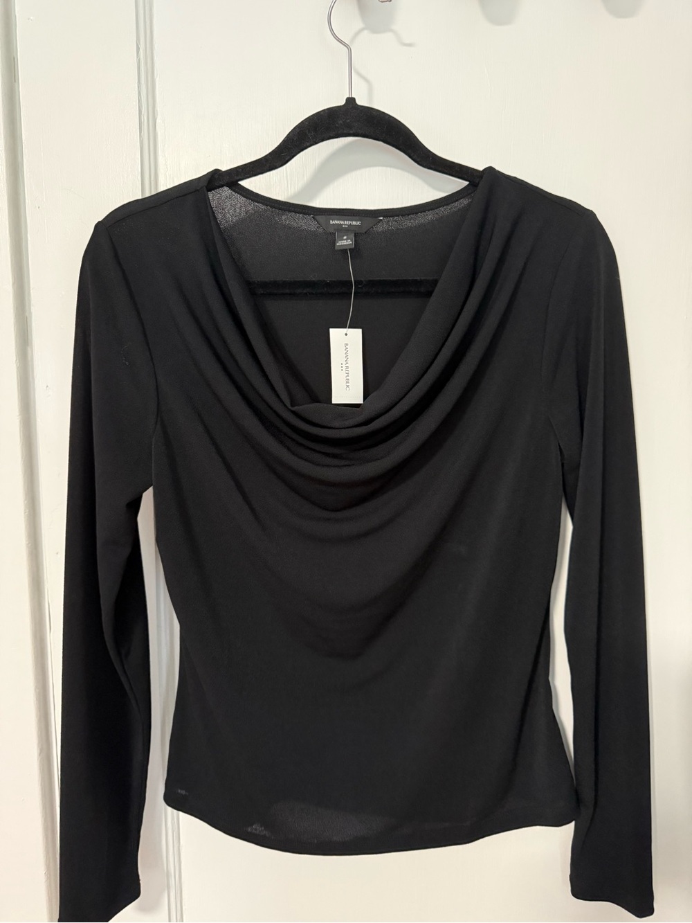 Banana Republic Cowl Neck Pullover Tops Shirts Blouses Cream & Black Two NWT Sm - Picture 3 of 7